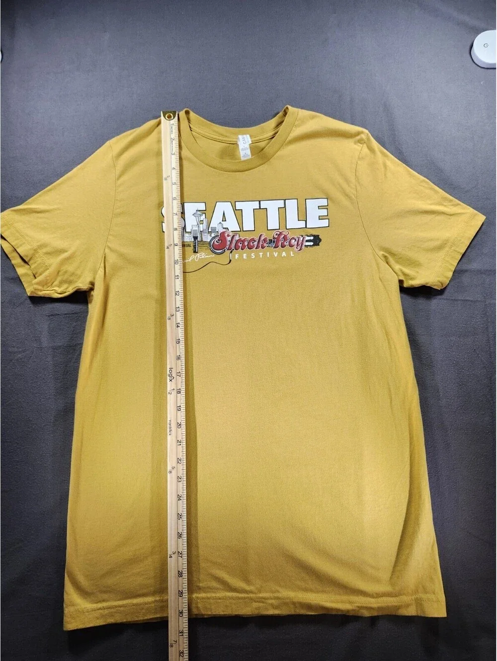 Bella+Canvas Seattle Slack Key Festival Graphic Tee Yellow Men’s L Crew Neck 091